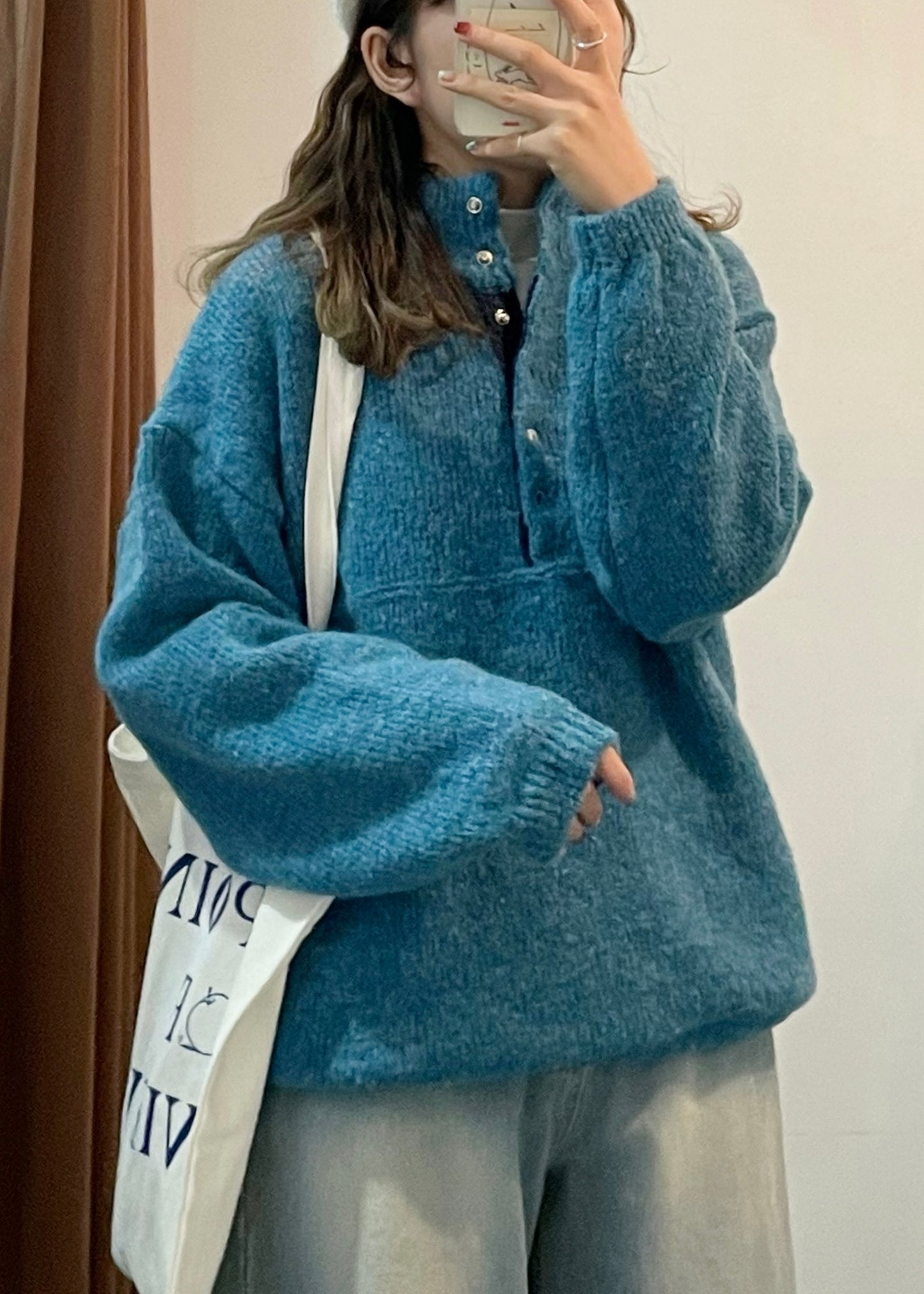 拼色束束衛衣