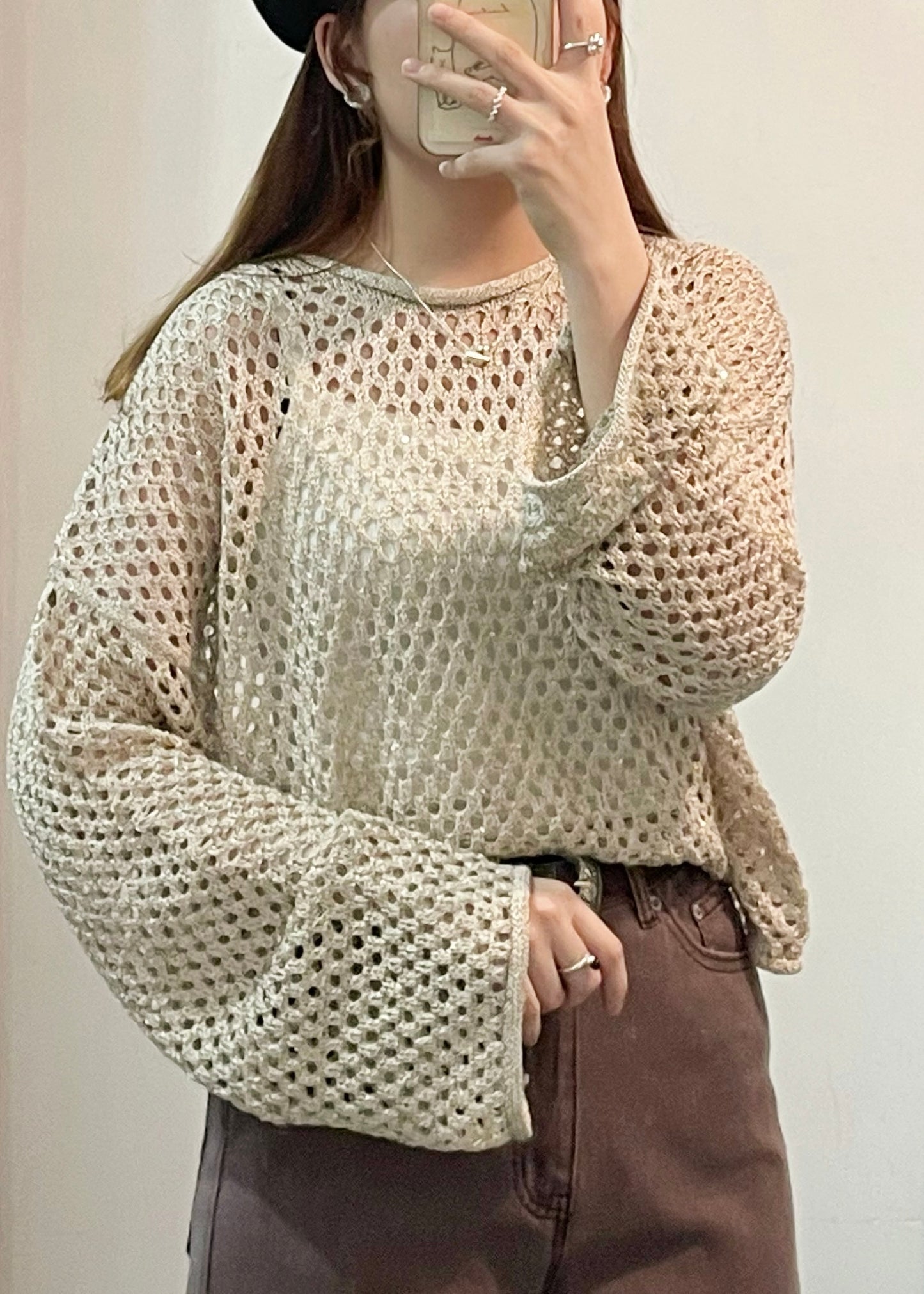 shimmer mesh top