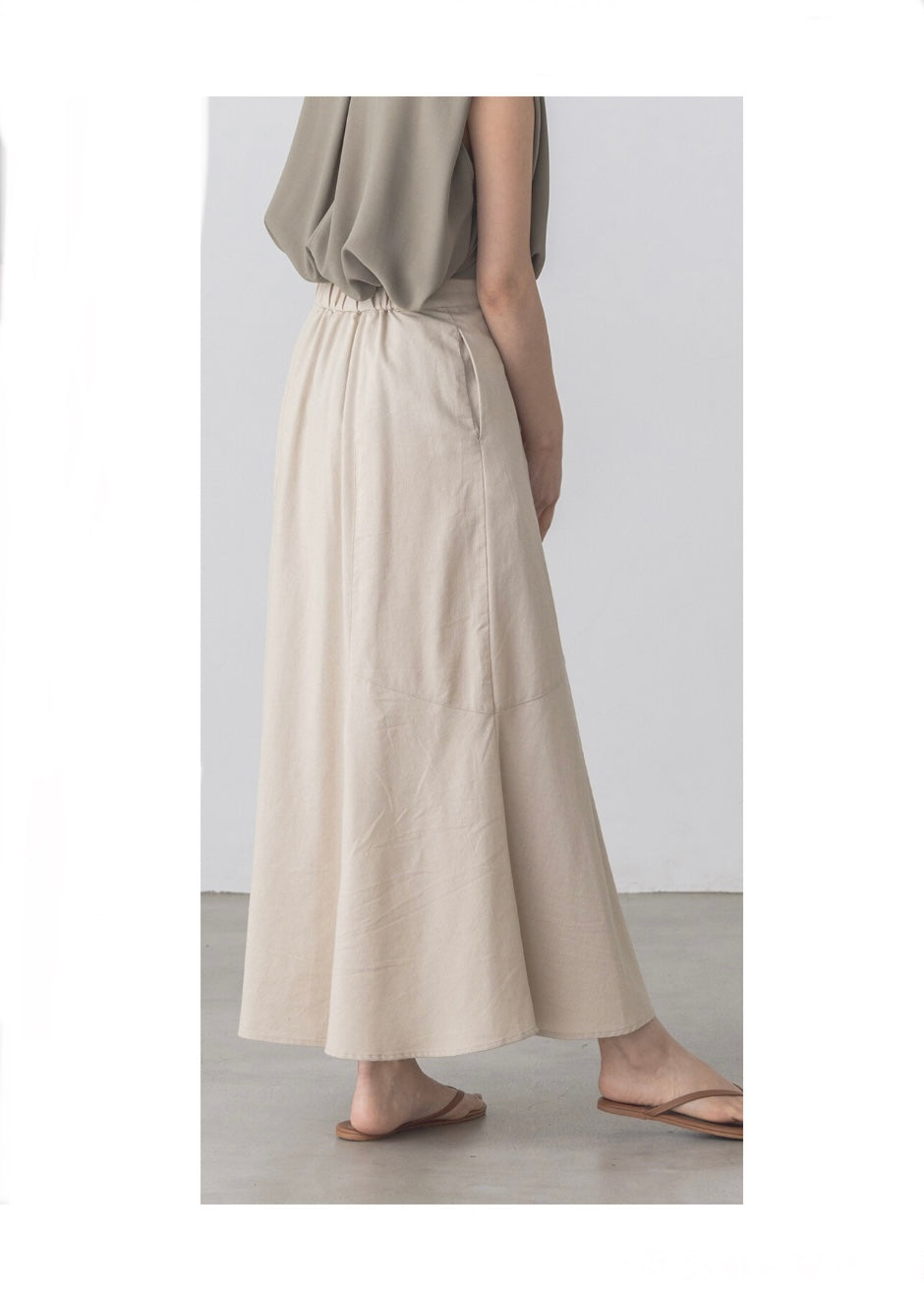 linen flared skirt