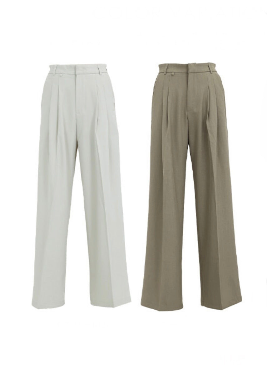 peanut pleated pants