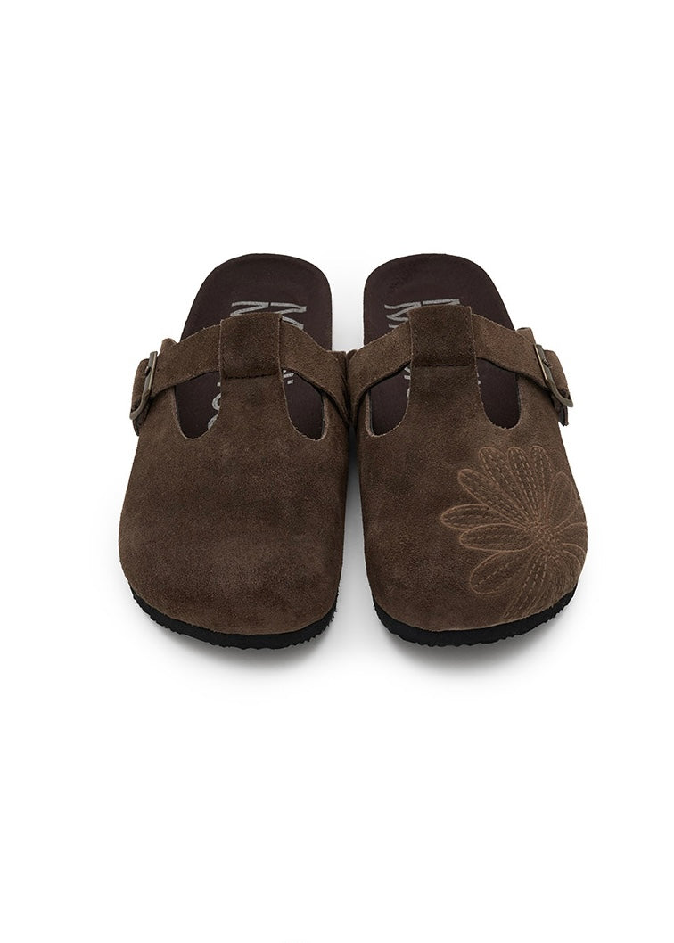 Mardi Mercredi 代購🕊️ CLASSIQUE T-STRAP SUEDE MULE (DARK BROWN)