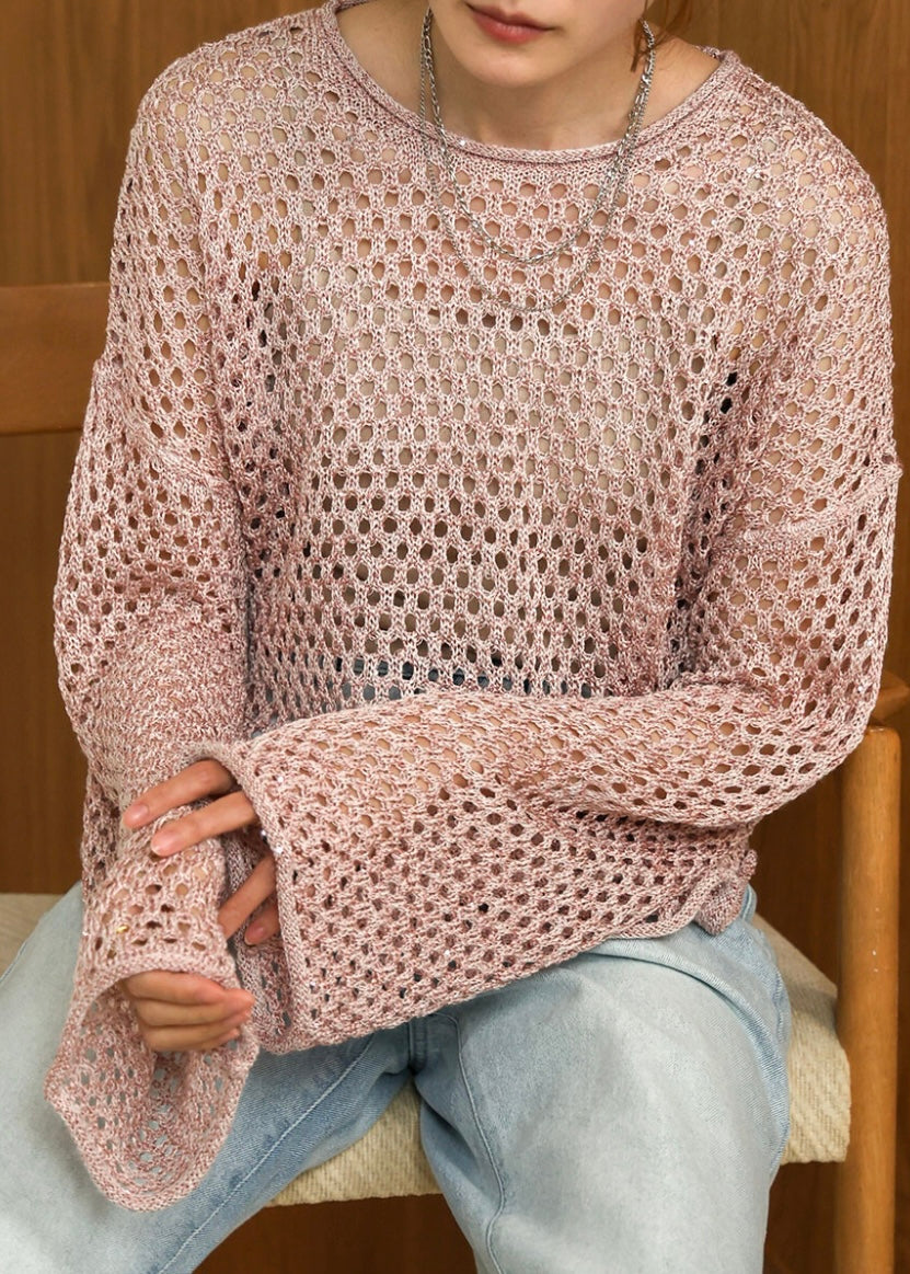 shimmer mesh top