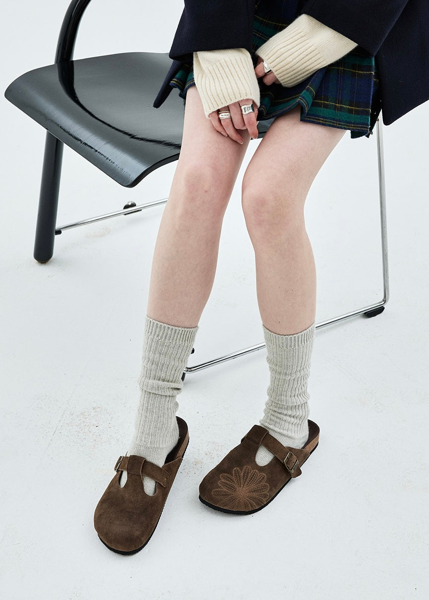 Mardi Mercredi 代購🕊️ CLASSIQUE T-STRAP SUEDE MULE (DARK BROWN)