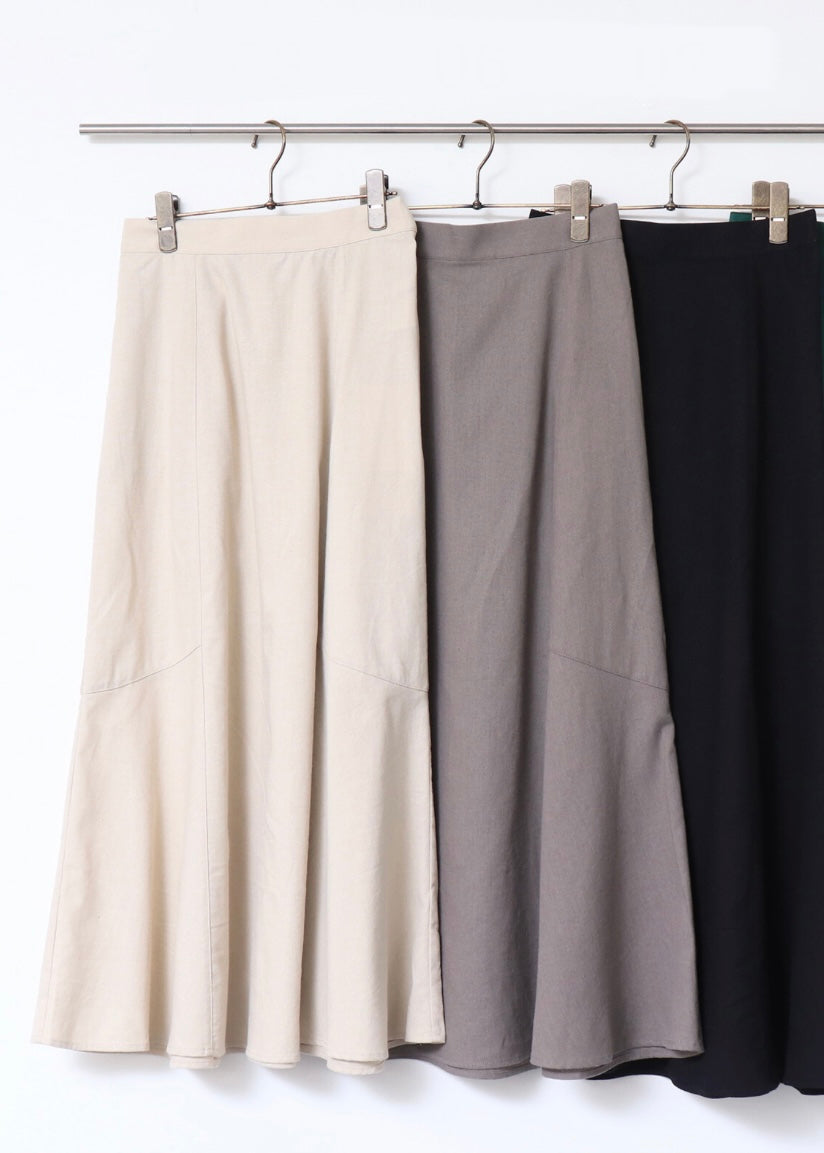 linen flared skirt