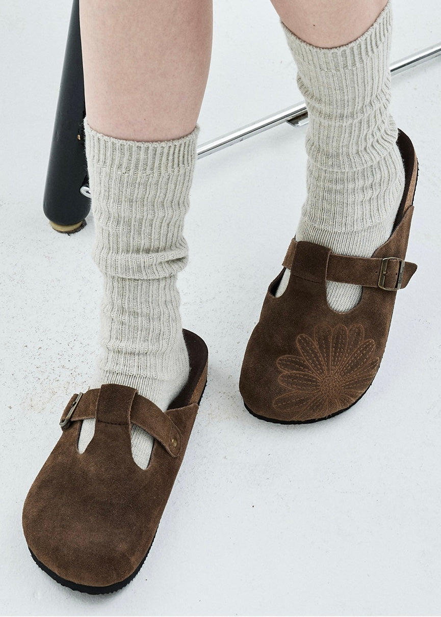 Mardi Mercredi 代購🕊️ CLASSIQUE T-STRAP SUEDE MULE (DARK BROWN)