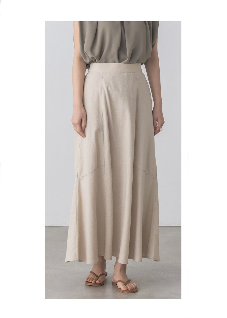 linen flared skirt