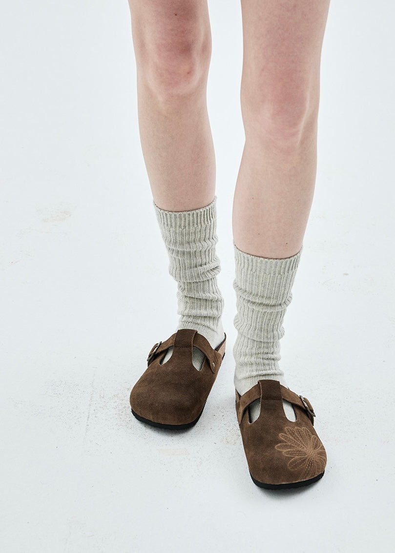 Mardi Mercredi 代購🕊️ CLASSIQUE T-STRAP SUEDE MULE (DARK BROWN)