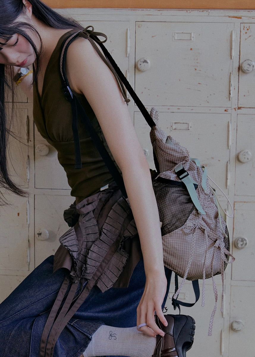 Rockfish 代購 🥣 LIGHT WEIGHT BACKPACK - PINK CHECK 🏄🏻‍♀️自留推薦!