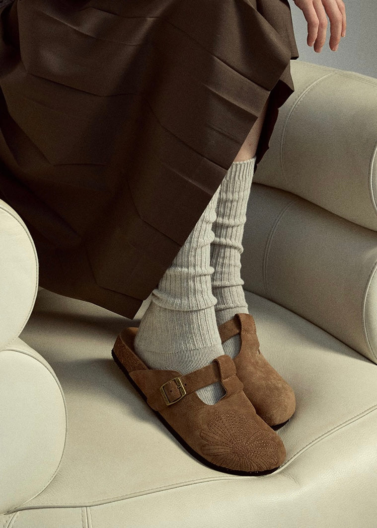 Mardi Mercredi 代購🕊️ CLASSIQUE T-STRAP SUEDE MULE (BROWN)