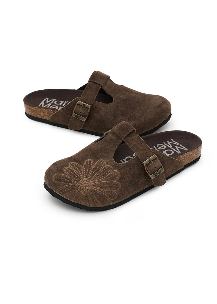 Mardi Mercredi 代購🕊️ CLASSIQUE T-STRAP SUEDE MULE (DARK BROWN)