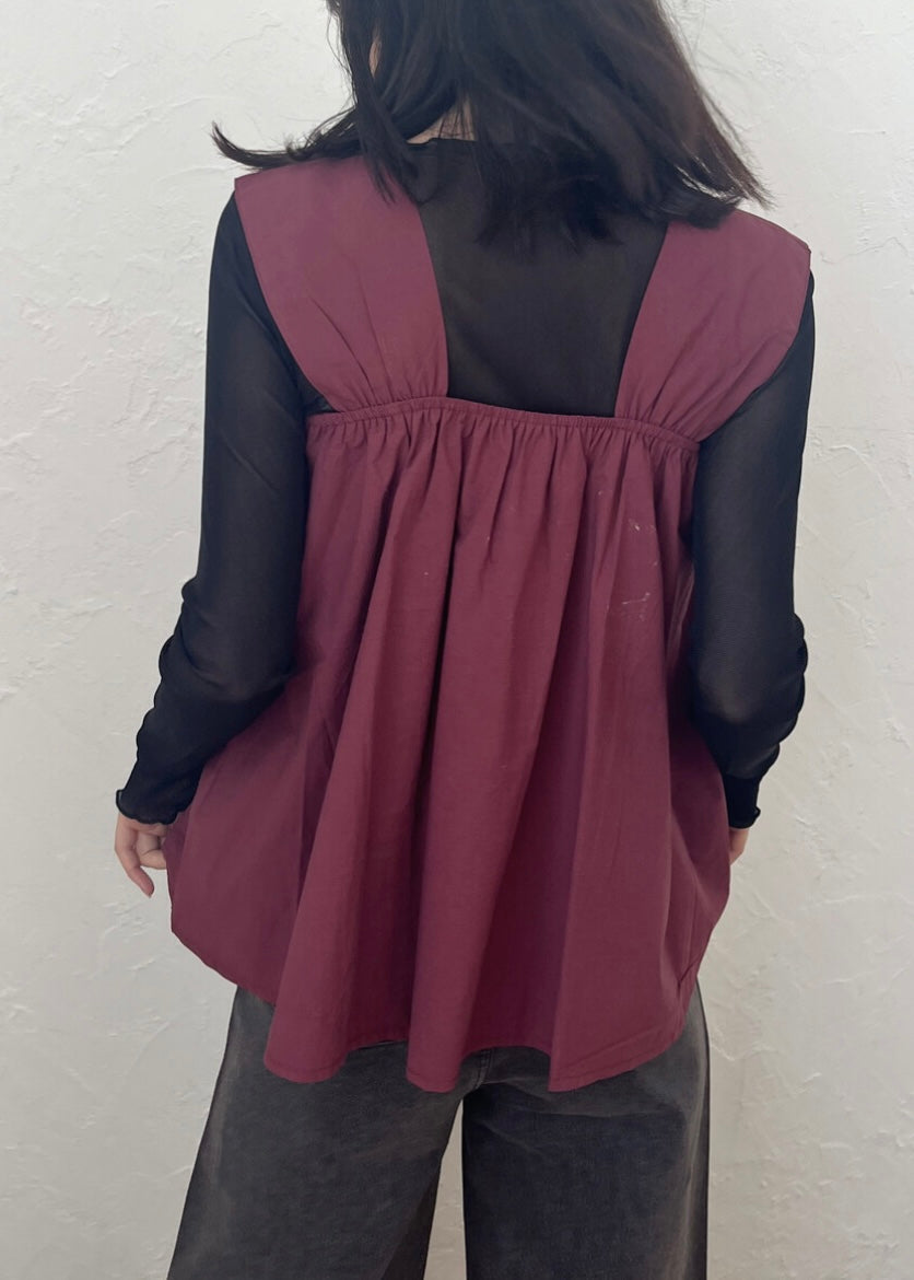 maroon vest