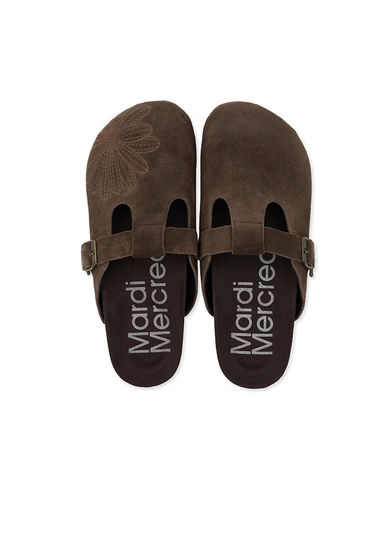 Mardi Mercredi 代購🕊️ CLASSIQUE T-STRAP SUEDE MULE (DARK BROWN)
