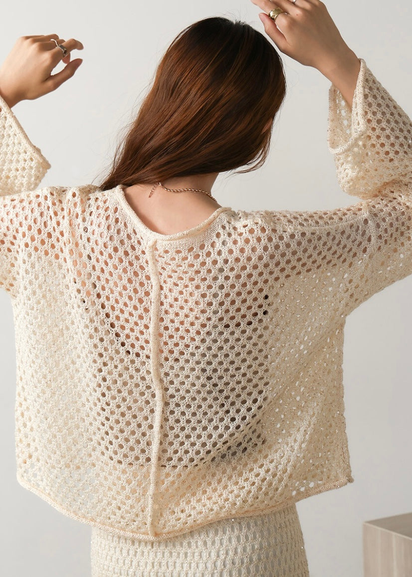 shimmer mesh top