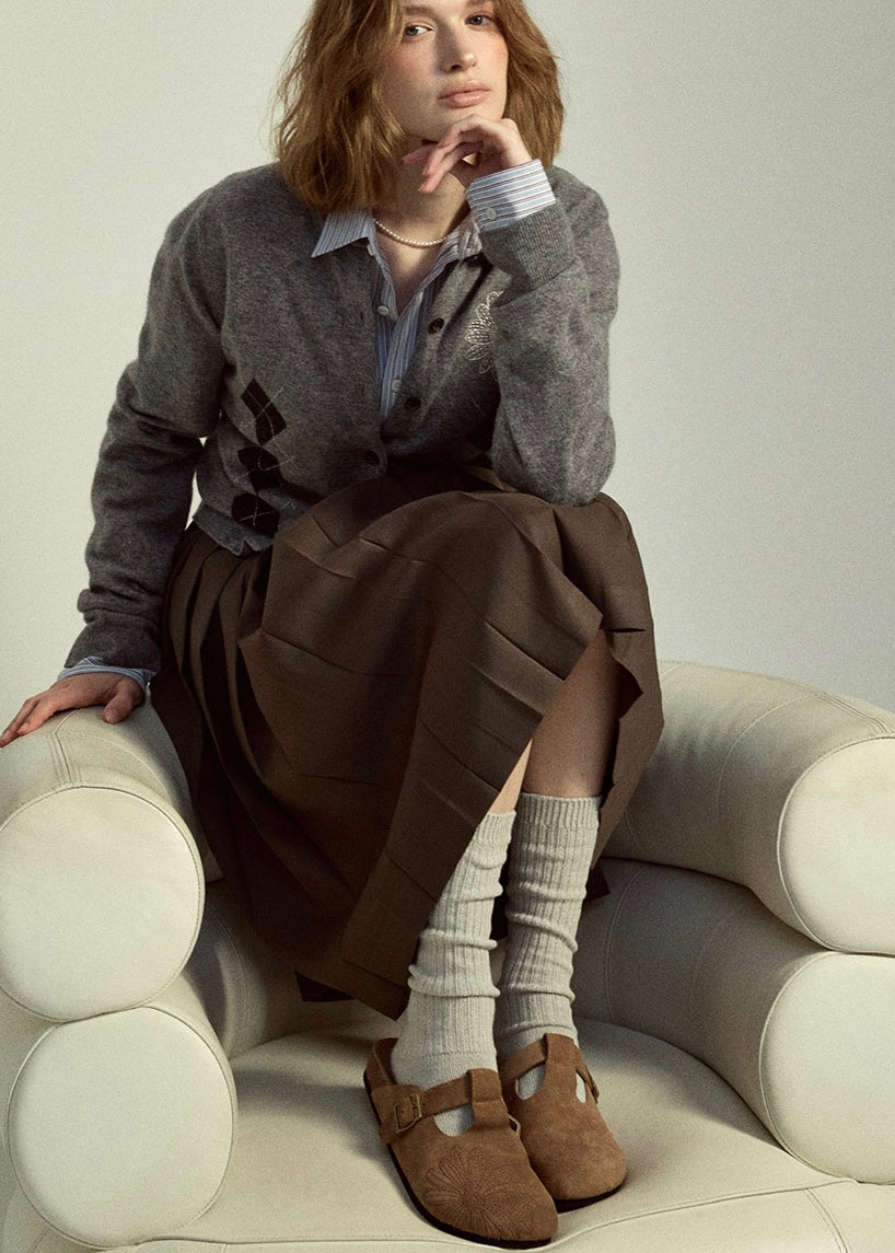 Mardi Mercredi 代購🕊️ CLASSIQUE T-STRAP SUEDE MULE (BROWN)