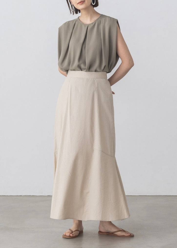 linen flared skirt