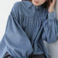 denim pearl blouse