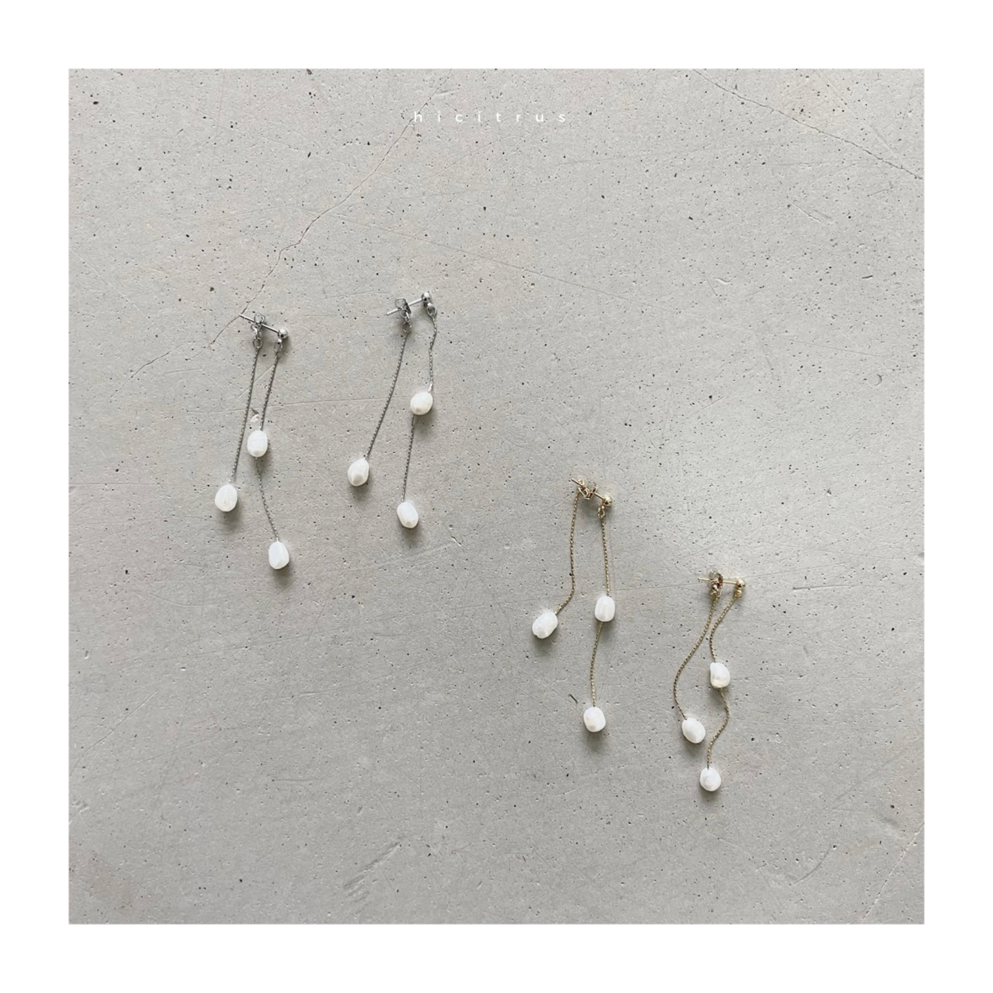 Three Pearl Drop Earrings